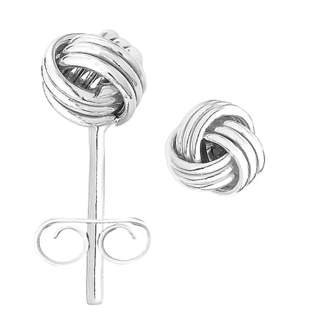 Ritastephens Tiny Love Knot Stud Earrings 925 Sterling Silver