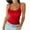 Red, variant on Lenpel Women's Tank Tops Ribbed Spaghetti Strap Scoop Neck Slim Sleeveless Basic Tees Trendy Summer Cami Shirts