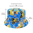 thumbnail image 5 of Oiyii Infant Boys Water‑Repellent Wide‑Brim Bucket Hats Machinery Printed Camping Sun Hats, Light Blue, 5 of 5