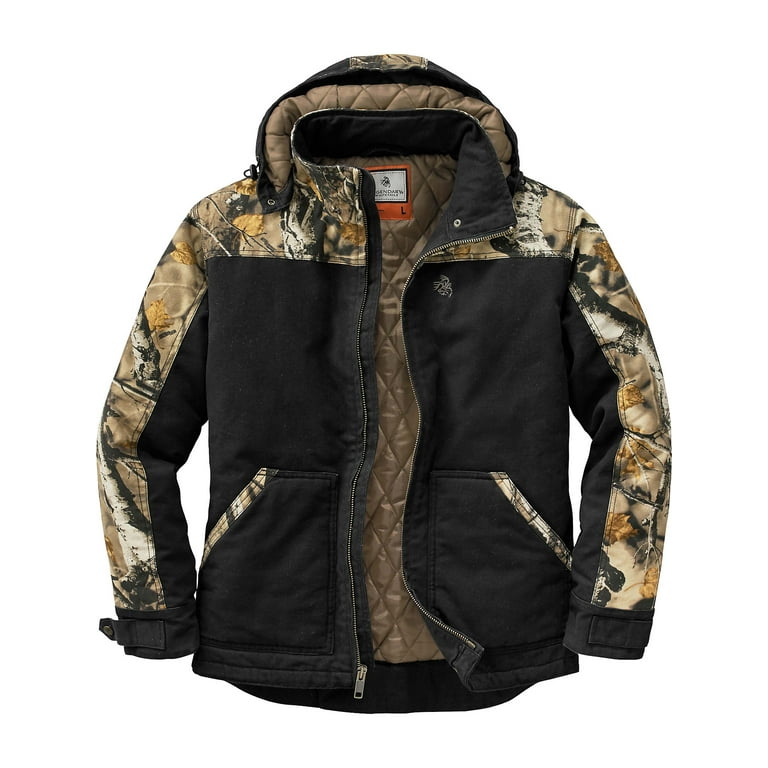 Legendary whitetails men's canvas cross trail top big game camo workwear hooded jacket