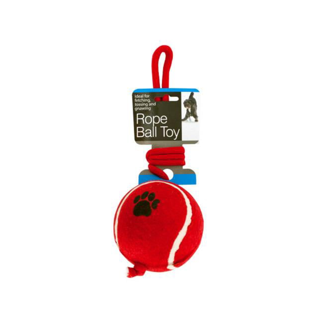 tennis ball on rope dog toy