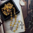 thumbnail image 4 of Collar de rosario de cristal de imitación para mujer y niña, joyería con colgante de cruz de Jesús, 4 of 5