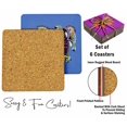 thumbnail image 4 of Inkdotpot Set of 6 Drink Coasters DecorativeNon,SlipCork Base4-inch Square PrintedCoastersEasy Clean- Tribal Animals, 4 of 8