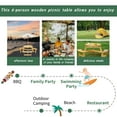 thumbnail image 5 of Round Outdoor 6 Person Picnic Table with Built-in Benches Natural Wood Grain Design for Garden and Patio Umbrella Hole Accommodates Standard Patio Umbrellas Easy Assembly Rustic Style Furniture, 5 of 14