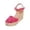 A-Hot Pink356, variant on Womens Espadrille Wedge Sandals Closed Toe Lace Crochet Ankle Soft Platform Sandals Boho Style Feminine Glam Dressy Sandals