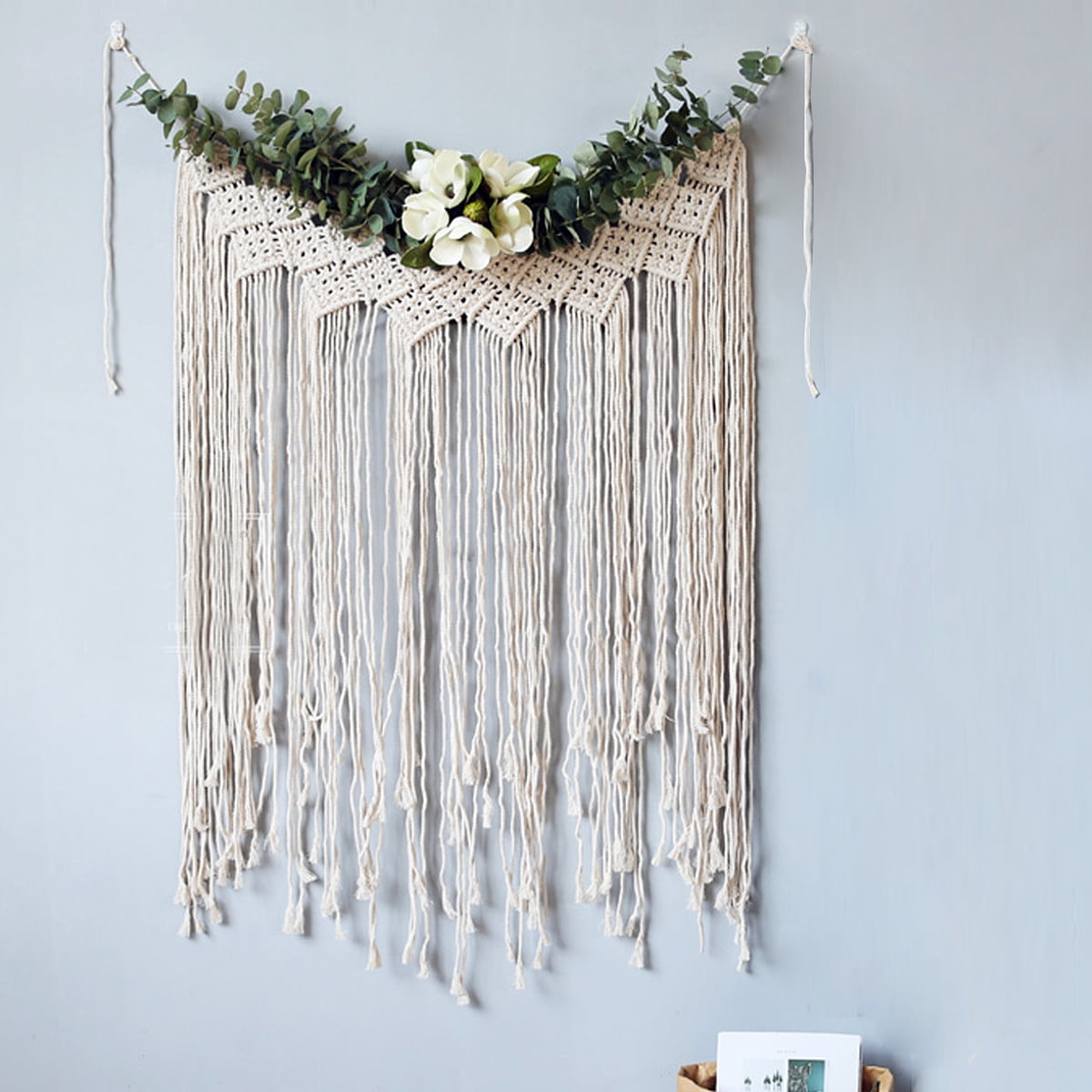 Cotton Rustic Macrame Wedding Backdrop Curtain Wall Hanging Decor