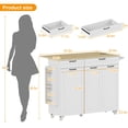 thumbnail image 2 of Eastvita Kitchen Island Cart with Drop Leaf/Trash Storage Cabinet/White, 2 of 6