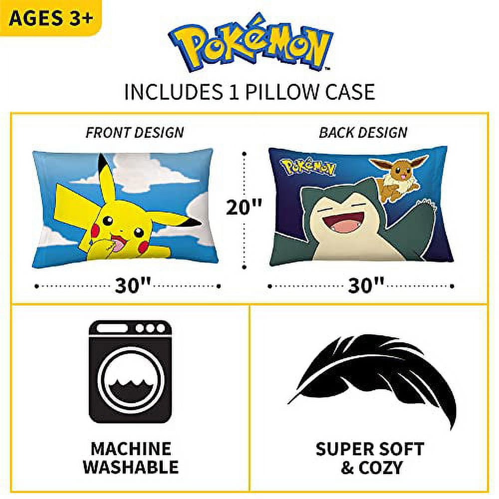 Pokemon Pillowcase Sham Set of 2 PIKACHU 30” X 24”