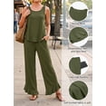 thumbnail image 6 of Anygrew Women's 2 Piece Lounge Sets Sleeveless Ruffle Hem Top and Wide Leg Pants with Pockets Casual Sweatsuit Outfits, 6 of 7