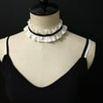 thumbnail image 4 of Elegant Detachable Cotton Neck Ruff Neckpiece Adjustable Ribbon Tie Ruffled False Collar For Top And Dress Evening Wear, 4 of 17