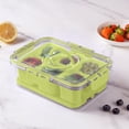 thumbnail image 4 of Cook with Color 3-Compartment Snack Box with Ice pack, Locking Lid and Handle, Dishwasher Safe, Light Green, 4 of 5