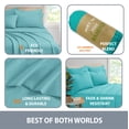 thumbnail image 2 of Swift Home Bonus Pillowcases Eco Friendly Bamboo Blend Sheet Set, 6 PC, Queen, Teal, 2 of 6