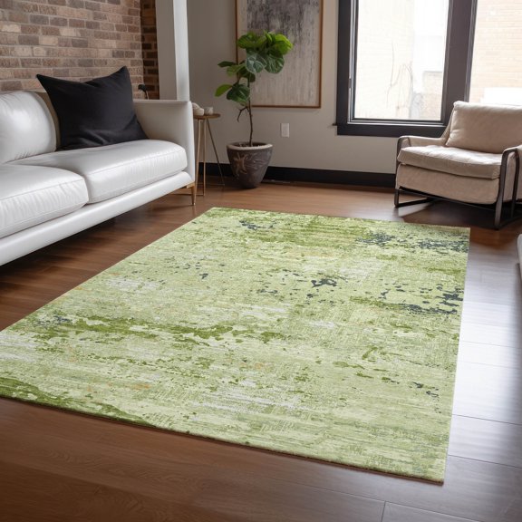 Addison Rugs Machine Washable Indoor/ Outdoor Abstract Imprints Chantille Rug 10' x 14' - Aloe