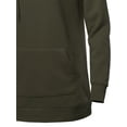 thumbnail image 5 of A2Y Women's Relax Fit Long Sleeve Kangaroo Pockets Asymmetric Hoodie Sweatshirts Dark Olive XL, 5 of 6