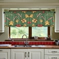 thumbnail image 3 of Yayeee Kitchen Curtains Tier Set of 2 Light Filtering 57"x36" Over Sink Window Panels, Yellow Christmas Gingerbread, 3 of 7