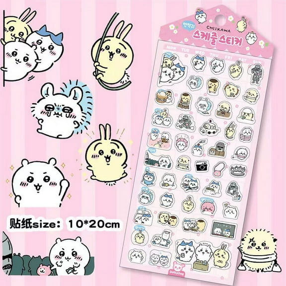Chikawas Cute Stickers Hachiware USAGI Pvc Cute Water Cup Notebook DIY Kawaii Sticker Decoration