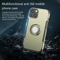 thumbnail image 2 of FIEWESEY for iPhone 13 6.1 Inch Case, Anti-Scratch Shockproof Case 360 Degree Rotation Finger Ring Holder Kickstand [Work with Magnetic Car Mount] for iPhone 13 6.1 Inch(Gold), 2 of 7