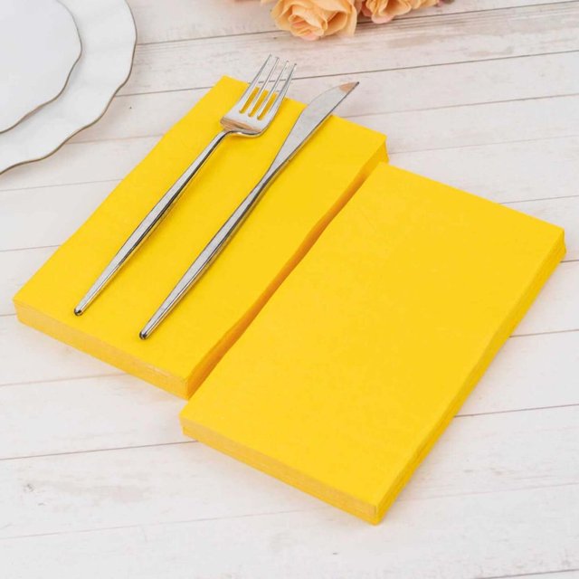 Dosaele 50 Pack | 2 Ply Soft Orange Dinner Party Paper Napkins Wedding Reception Cocktail Beverage Napkins