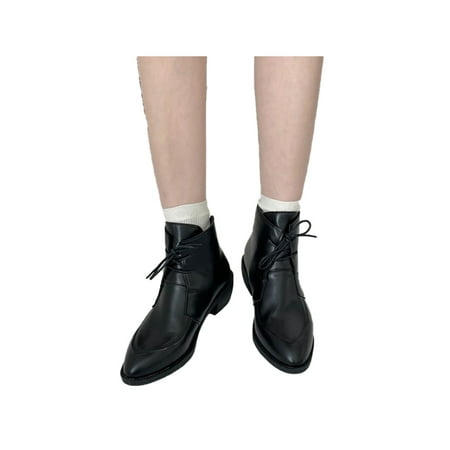 

Avamo Ladies Winter Boots Casual Ankle Booties Lace Up Boot Womens Dress Bootie Women Fashion Comfort Black 7.5