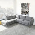 thumbnail image 2 of Paisley Mid-Century L-Shaped Pillow Back Microfiber Left-Facing Sectional Gray, 2 of 5