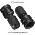 thumbnail image 3 of 3pcs 1/2" Square To 1/4" Hex Socket Adapters, Quick Release Chuck Converter Hex Ratchet Socket Wrench, 3 of 5