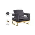 thumbnail image 2 of Meridian Furniture Noah Gray Velvet Accent Chair with Gold Iron Base, 2 of 7