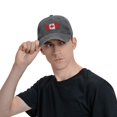 thumbnail image 6 of Canada Flag Baseball Cap Vintage Soft Washed Denim,Golf Dad Hat Adjustable Trucker Hats for Men Women Unisex Adult,Deep Heather, 6 of 6