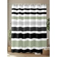 thumbnail image 4 of Abstract Striped Shower Curtain, Sage Green Black White Bathroom Decor Curtains Set with Hooks, Waterproof Fabric Home Accessories， Stall 36 X 78 Inch, 4 of 6