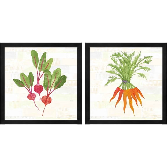 Great Art Now Kitchen Garden No Words by Melissa Averinos, 2 Piece Framed Art Set Each 13.25"W x 13.25"H