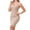Khaki-932, variant on Clearance & Promo,Fashion Women Corset Retract Waist Mini Dress, Solid Round-Neck, Sleeveless, Casual Solid, Mini Length, Stretchy Material, Bodycon Fit, Quick Dry, Elegant, Party/Evening Wear