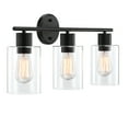 thumbnail image 6 of 24.02" Bathroom Vanity Light 3-Light Matte Black Bathroom Lights over Mirror Set (5-Piece), 6 of 15