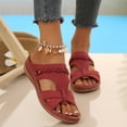thumbnail image 5 of Caywon Women Wedge Sandals Dressy Soft Leather Sandal,Rubber Sole,Comfortable Walking,Casual Slip on Summer Sandals Slide Sandal Shoes, 5 of 7