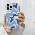 thumbnail image 5 of Designed for Magnetic iPhone 14 Pro Phone Case [Compatible with MagSafe], Cute Art Wavy Painted for Women, Soft TPU Edge PC Back Protective Shockproof Phone Case-Blue (iPhone 14 Pro), 5 of 9