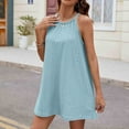 thumbnail image 6 of cfhntfmh Sundress for Women Casual Sleeveless Tank Dresses Cutout Summer Beach Plain Loose Mini Dresses, 6 of 7