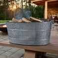 thumbnail image 3 of BREKX Farmhouse Gray Metal Firewood Bin with Handles, 3 of 5