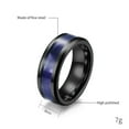 thumbnail image 2 of GY Black and Purple Ring Titanium Steel Mens Ring Men Wedding Band, 2 of 7