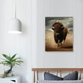 thumbnail image 4 of ONETECH Brown Bison Running, Wildlife Artistic Wall Art, Framed Canvas Print, Wildlife Wall Hang, Wildlife Art Print, Brown Bison Wall Art, Watercolor, Decor, 4 of 5