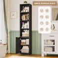 thumbnail image 3 of Hiphuta 73.5" Tall Bathroom Storage Cabinets with Adjustable Shelves, 6-Tier Narrow Cabinet, Bathroom Storage Tower for Small Spaces, Black, 3 of 8