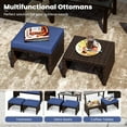 thumbnail image 4 of RELAX4LIFE Wicker Outdoor Ottoman Set - Rattan Footstools Foot Rest w/Removable Cushions, Multipurpose Side Table & Additional Seating, Outdoor Ottomans for Patio Garden Porch, 4 of 18