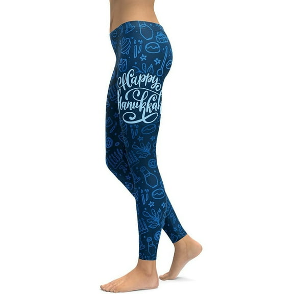 Happy Hanukkah Leggings Size: XS for Women | FIERCEPULSE