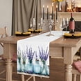 thumbnail image 2 of Spring Lavender Floral 60 Inch Table Runner, Botanical Watercolor Flower Vase Farmhouse Dresser Scarf Cotton & Linen Tablerunner for Dining/Kitchen Island/Holiday Party Décor 13" x 60", 2 of 9