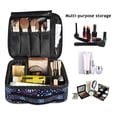 thumbnail image 2 of FORMRS Travel Makeup Bag Large Capacity Train Case Cosmetic Organizer with Adjustable Dividers, Blue Fireworks Pattern, 2 of 8