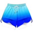 thumbnail image 7 of Ailaofu Womens Gradient 2 in 1 Running Shorts Drawstring Elastic Waist Quick Dry Workout Shorts with Liner for Gym Training, 7 of 7