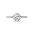 thumbnail image 2 of 14kt White Gold Round Diamond Halo Bridal Wedding Engagement Ring 3/4 Cttw, 2 of 4