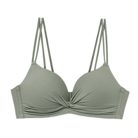 Siilsaa Lingerie Women Women s Full Coverage Plus Size Bra Non Padded Wireless Minimizer Bra Green 38/85