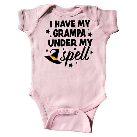 

Inktastic I Have My Grampa Under My Spell with Cute Witch Hat Gift Baby Boy or Baby Girl Bodysuit