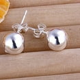 thumbnail image 2 of Opolski 1 Pair Women Fashion Silver Color Stainless Steel Round Ball Ear Studs Earrings Jewelry for Party, 2 of 7