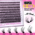 thumbnail image 3 of Kit de extensión de pestañas Pleell Fluffy Lash Wispy de 10 a 18 mm, 180 unidades, 3 of 7