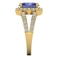thumbnail image 3 of 2.78ct oval cut blue tanzanite 18k yellow gold halo Bridal Wedding Engagement Promise Anniversary Ring for Women size 4.25, 3 of 7