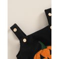 thumbnail image 5 of FEORJGP Infant Baby Girls Boys Halloween Overalls 0 3M 6M 9M 12M Toddler One-piece Rompers Sleeveless Buttons Jumpsuits Emoticon Pumpkin Print Straps ttle Girl Boy Fashion Cute Comfy Clothes, 5 of 6